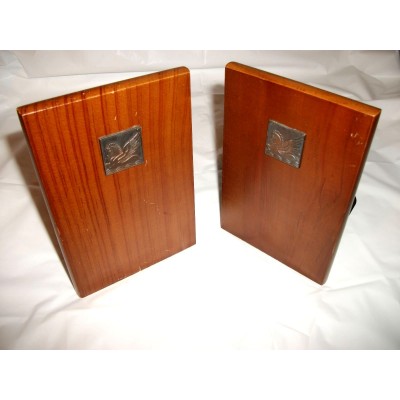 Home Office Decor Pegasus Symbol Wooden Bookends Set pre owned FREE Shipping   332742200229